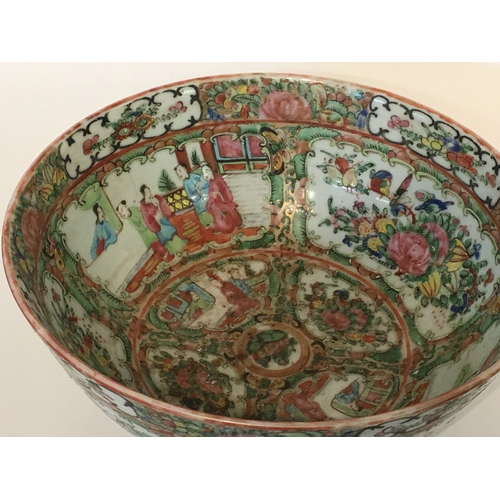 397 - Hand Painted Chinese Bowl With Immortal Decoration Measures  27.5cm