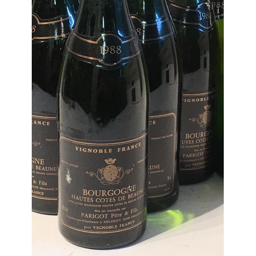 520 - 12 Bottles Of Vintage Burgandy Wine 1988 Clos La Capitaine