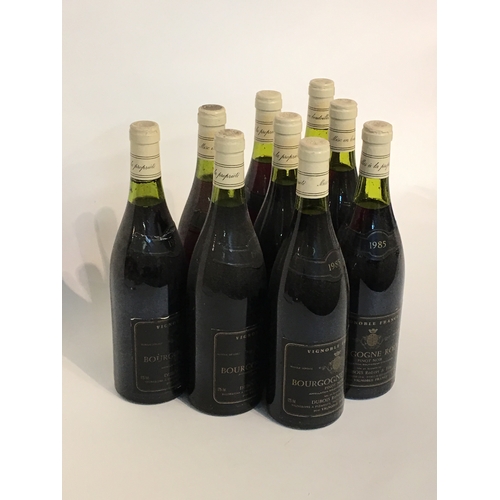 579 - 9 Bottles Of Bourgogne Rouge 1985 Vintage Wine.