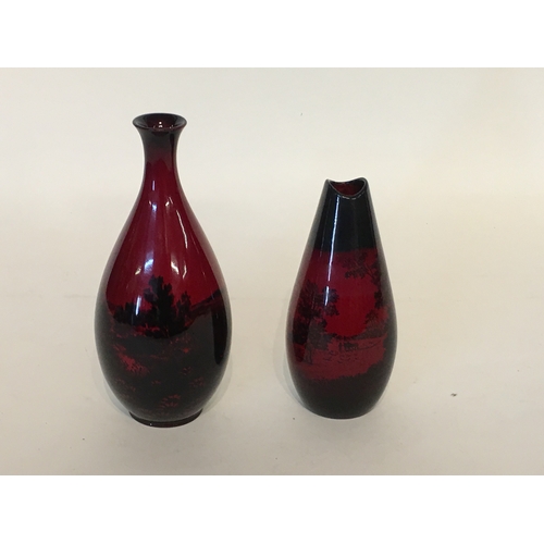 449 - 2 Royal Doulton Flambé  Vases