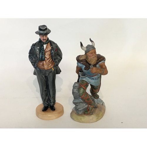 450 - 2 Royal Doulton Figures . Arnold Bennett and the other one is Viking