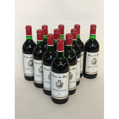 556 - 11 Bottles Of Clos Du Rey Wine 1986