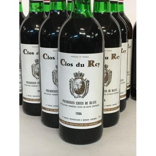 556 - 11 Bottles Of Clos Du Rey Wine 1986