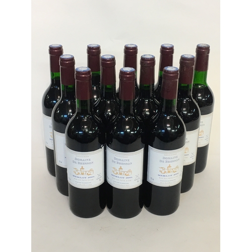 589 - 12 Bottles Of Vintage Red Wine Merlot 2001