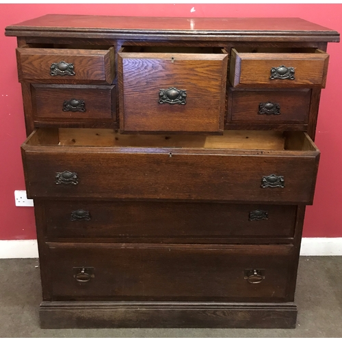 2 - Antique Victorian Chest of Drawers with Top Hat Drawer  Measures 109.5x44x126cm