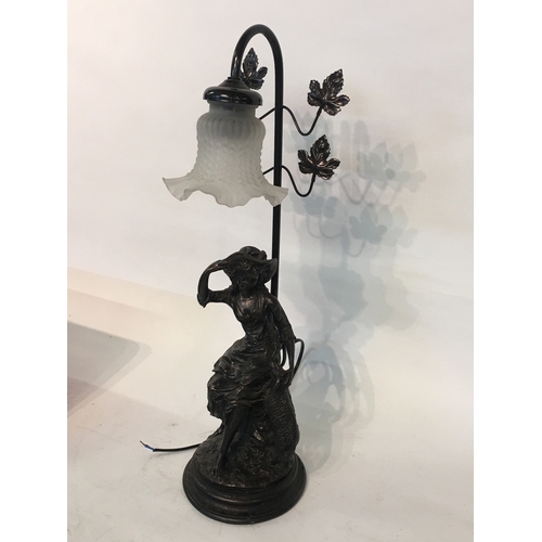 246 - Decorative Bronze Style Lamp Stands 68cm High