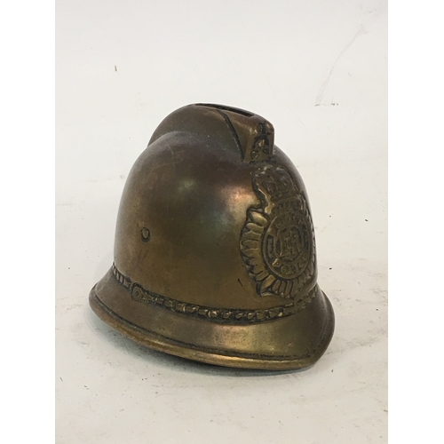 259 - Vintage Novalty Money Box In the form of a Policemans Helmet Made From Brass