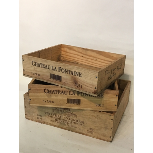 266 - 3 Vintage Wine Crates  Measures 39x36 and the smaller ones measures 33x26cm