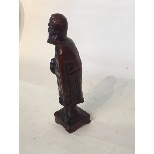 186 - Chinese Carved Wood Immortal  Figure Measures