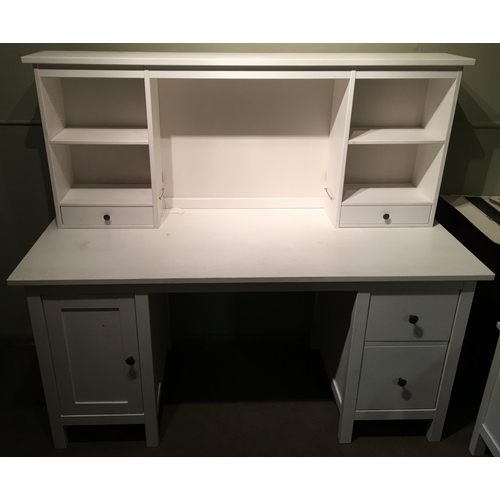 56 - White Work Station / Desk With Drawers measures height 137cm x width 156cm x depth 65 cm