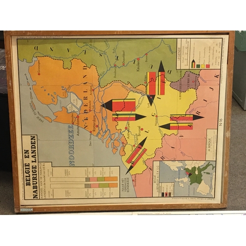 197 - 8 Educational Posters  Maps Etc. Along With Wooden Frame