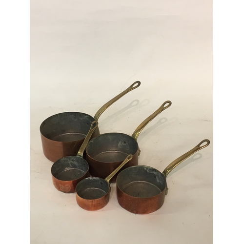 237 - 5 Vintage  Copper Pans