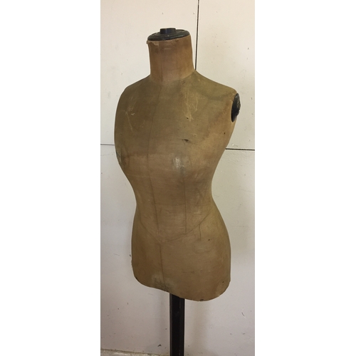 85 - Nice Example Of A Vintage French Dress Makers Dummy On Wood Stand