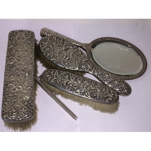 120 - Silver Dressing Table Set