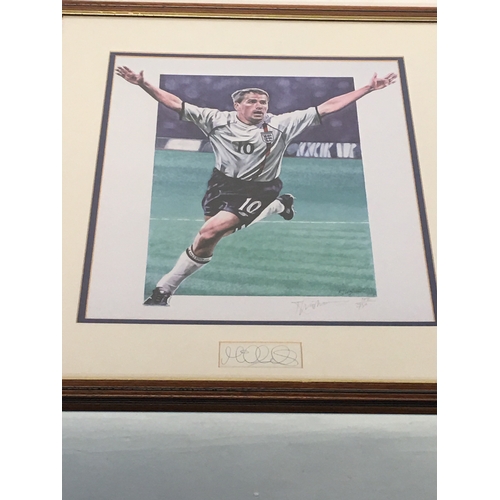 277 - Signed Framed Print Of Micheal Owen Measures