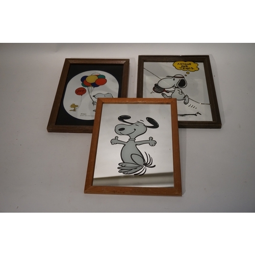 291 - 3 X Vintage Snoopy Collectors mirrors