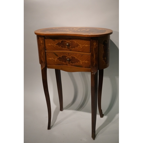 8 - French Occasional Side  Table  with 2 draws height 66cm