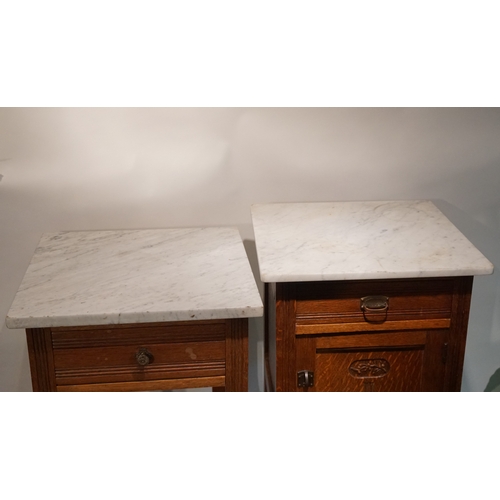 13 - Pair Of French night stand  with marble tops