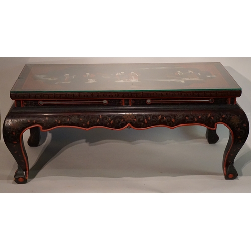 37 - Chinese Decorated Coffee Table, 97cm x 46cm x 42cm