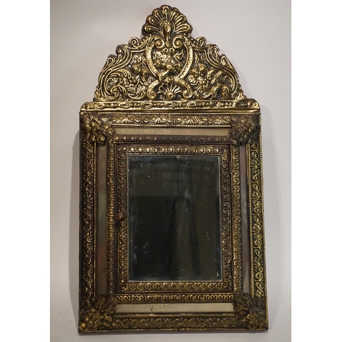 42 - Decorative Brass Framed mirror with door 35cm x 62cm