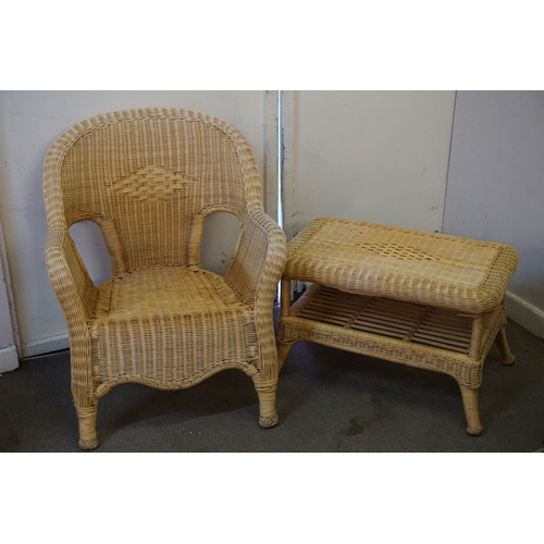 54 - Wicker Conservatory Chair and Table