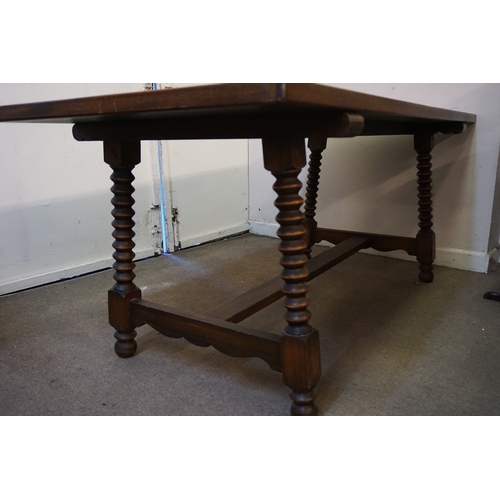 64 - Antique Refectory Table With Bobbin Style Legs 81cm x 175cm x 74cm