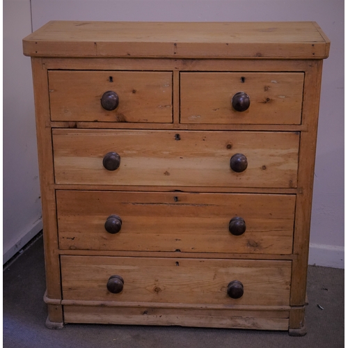 29 - 2 over 3 Pine Chest Of Drawers 44cm x 96cm x 103cm