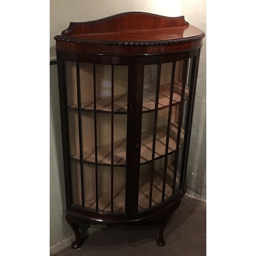 73 - Bow Fronted Glazed Cabinet Measures 86x35cm