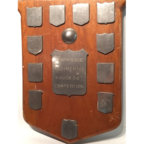 170 - Military Interest 7th armoured brigade regimental knockout competition shield With Post War Dated Co... 