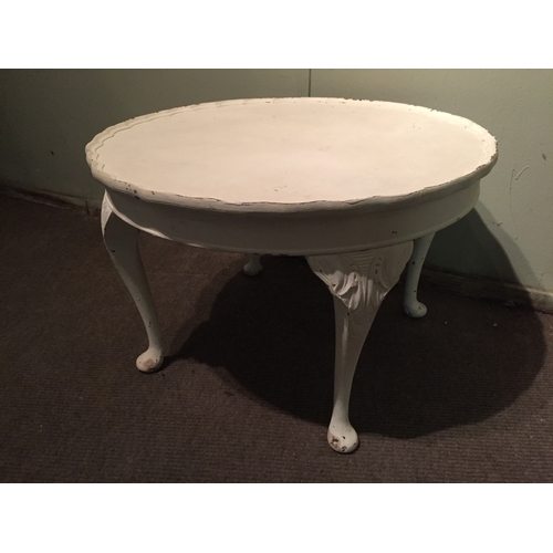 62 - White Round Painted Table  40cm x 60cm