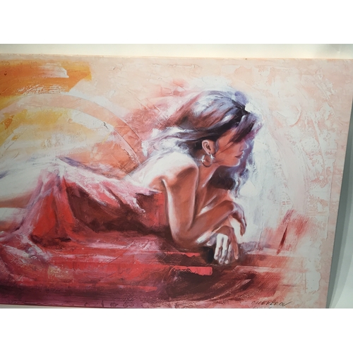 92 - Limited Edition Print On Canvas Signed Chekirov Entitled Lena Is Dreaming With Certificate To Revers... 
