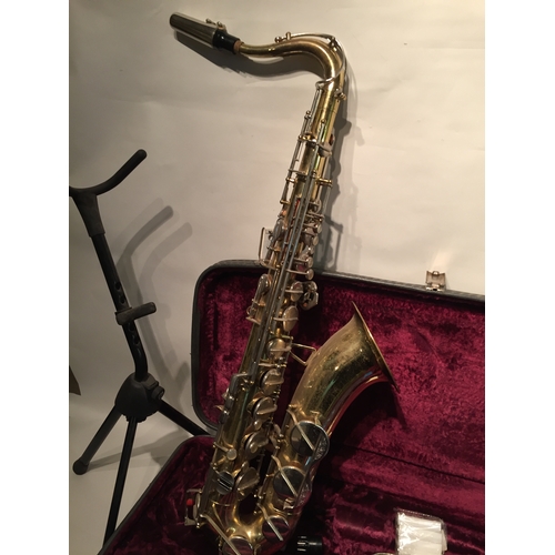 160 - Boosey And Hawkes Saxophone In  Case Along With A Stand And Various Accessories