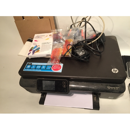 320 - Hp printer spare ink cartridges and 2 x Epsom multimedia storage viewers case and charger