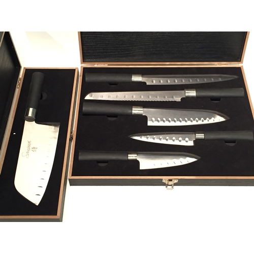 334 - Various items to include Samuri kitchen knife set , wooden buhda and picture frame