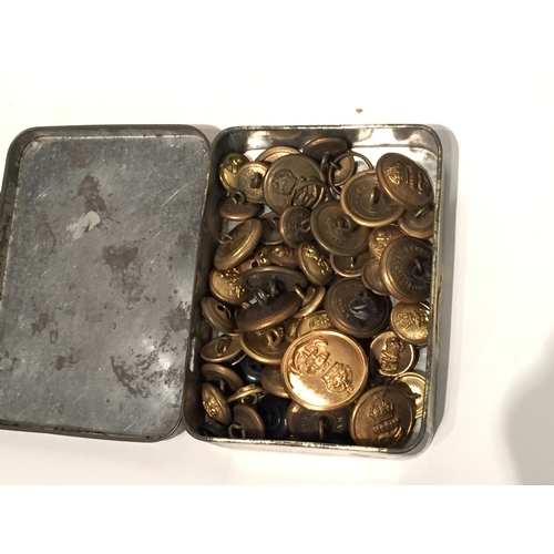 187 - Tin of WW2  Military Navel buttons