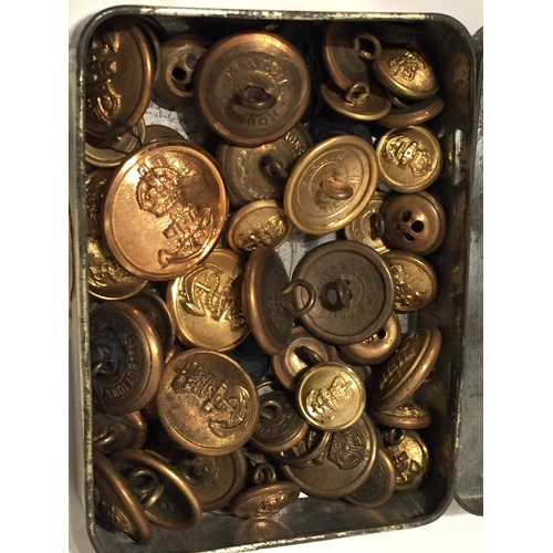 187 - Tin of WW2  Military Navel buttons