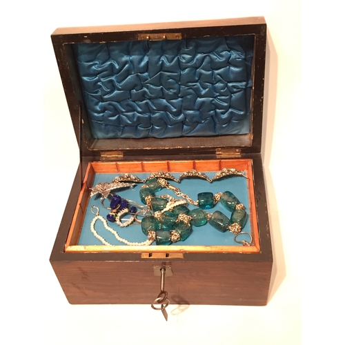 235 - Vintage jewellery box to include Costume jewellery brooches etc