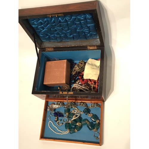 235 - Vintage jewellery box to include Costume jewellery brooches etc