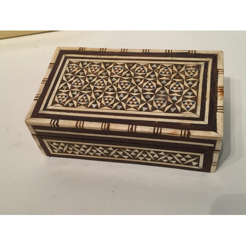 243 - Various items to include boxed necklace , jewellery box with inlay and travel kit