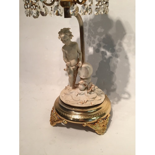 251 - Vintage decorative Cherub  lamp 47cm