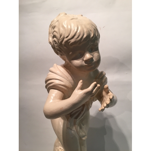 253 - Antique Style Resin Statue Of A Young Boy  58cm High