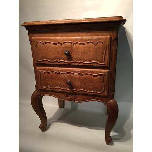 35 - French Two Drawer Bedside  55cm x 39cm x 72cm