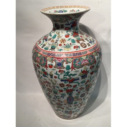 136 - Chinese Famille Verte Vase 62cm