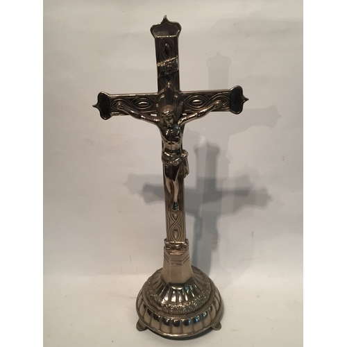 198 - Silver coloured corpus christi 42cm tall