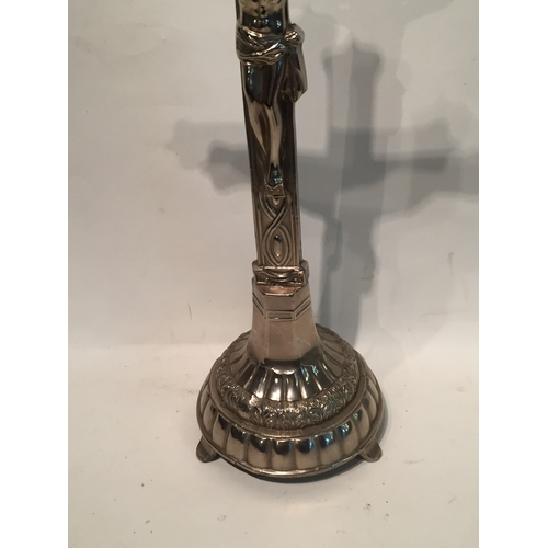 198 - Silver coloured corpus christi 42cm tall