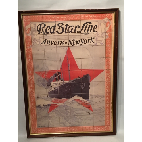 285 - Red star line shipping poster 54cm x 64cm