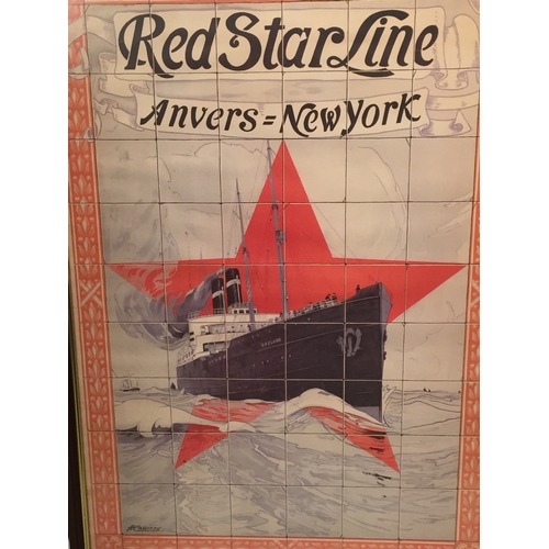 285 - Red star line shipping poster 54cm x 64cm