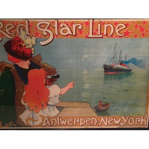 287 - Red star line shipping poster 54cm x 64cm