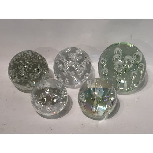 195 - 5 glass paperweights