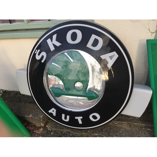 361 - Large illuminated skoda dealership sign